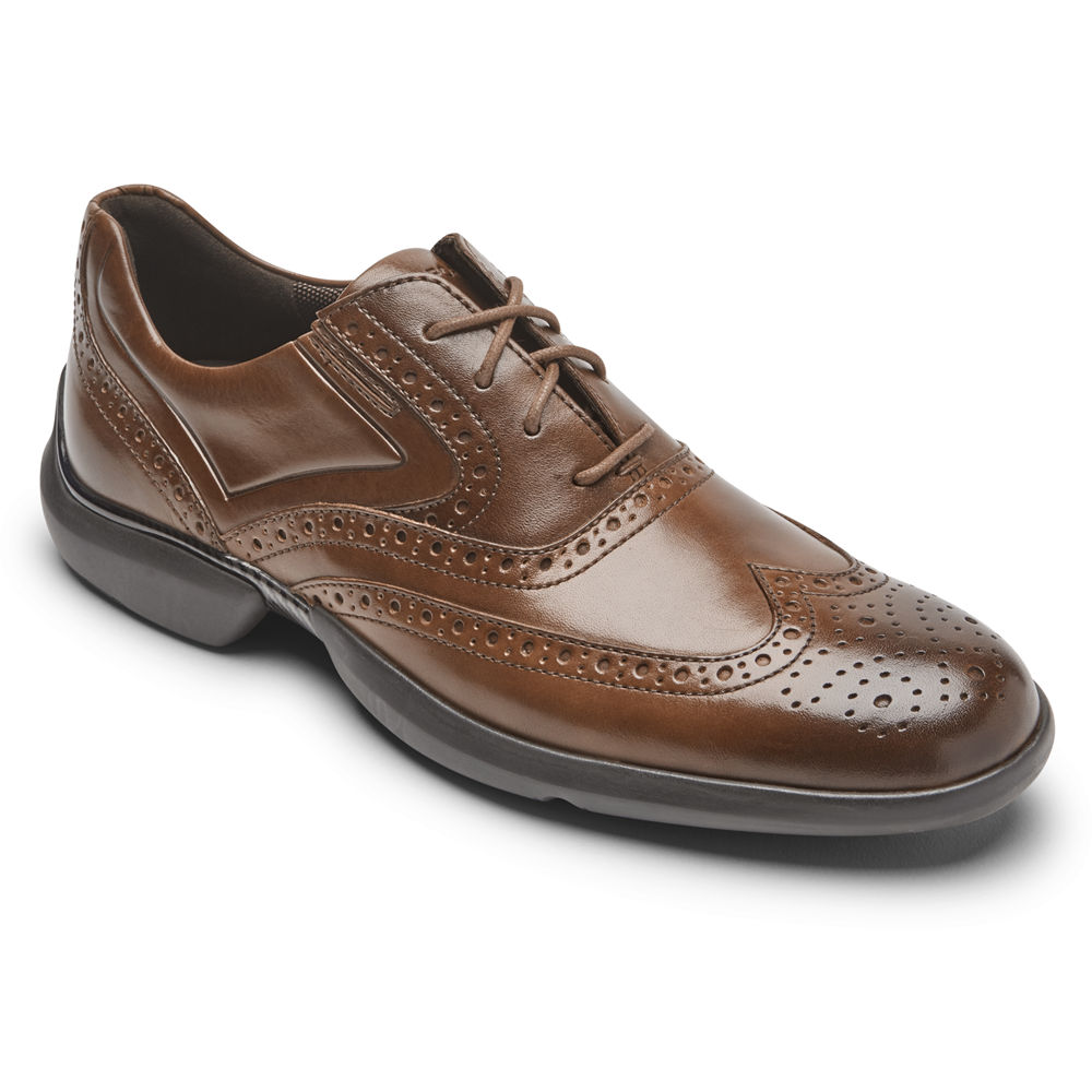 Zapatos Con Cordones Rockport Hombre Mexico - Total Motion Advance Wingtip Marrom - HPRXN5136